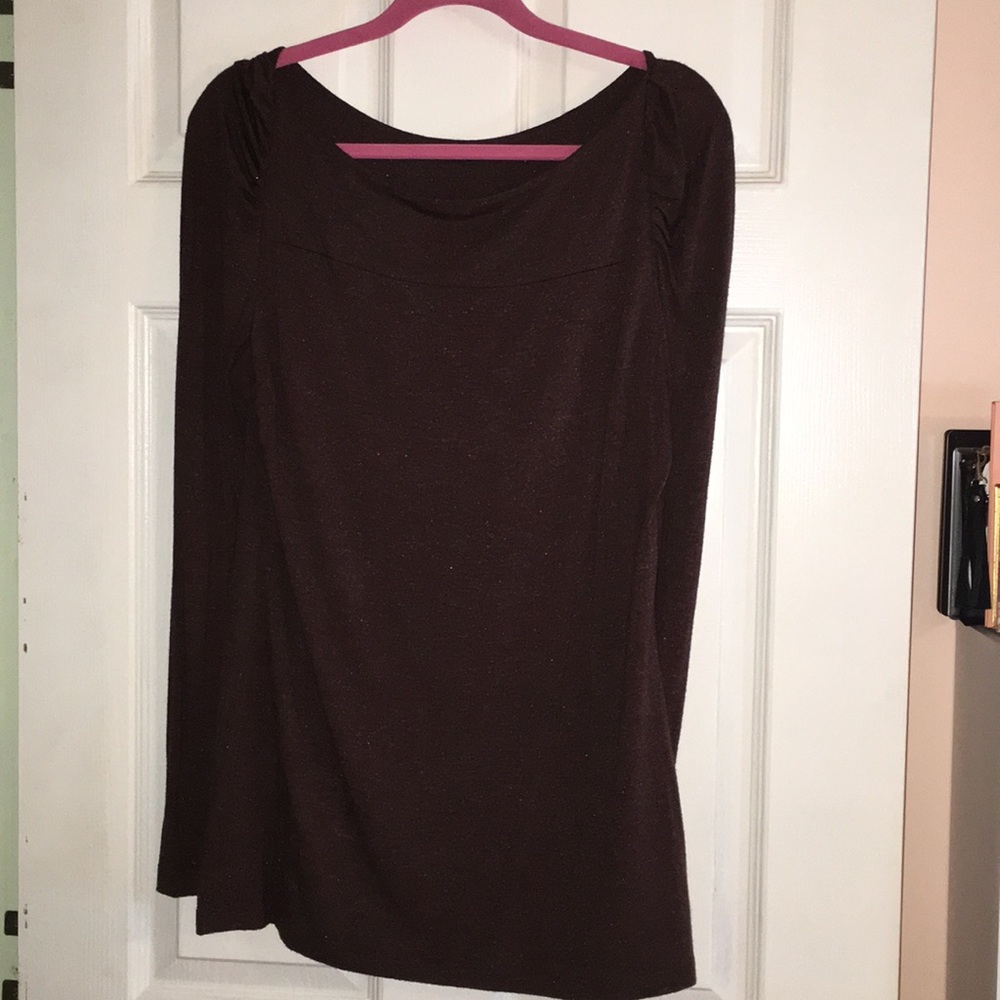 Brown Jersey top with slight shimmer Size N/A